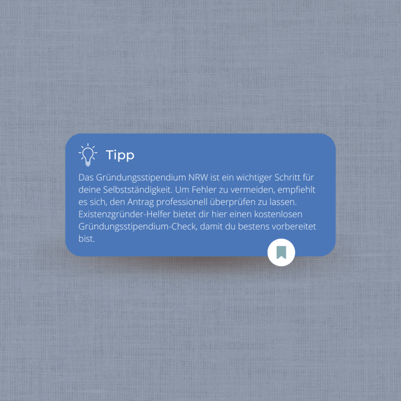 Gruendungsstipendium NRW Tipp