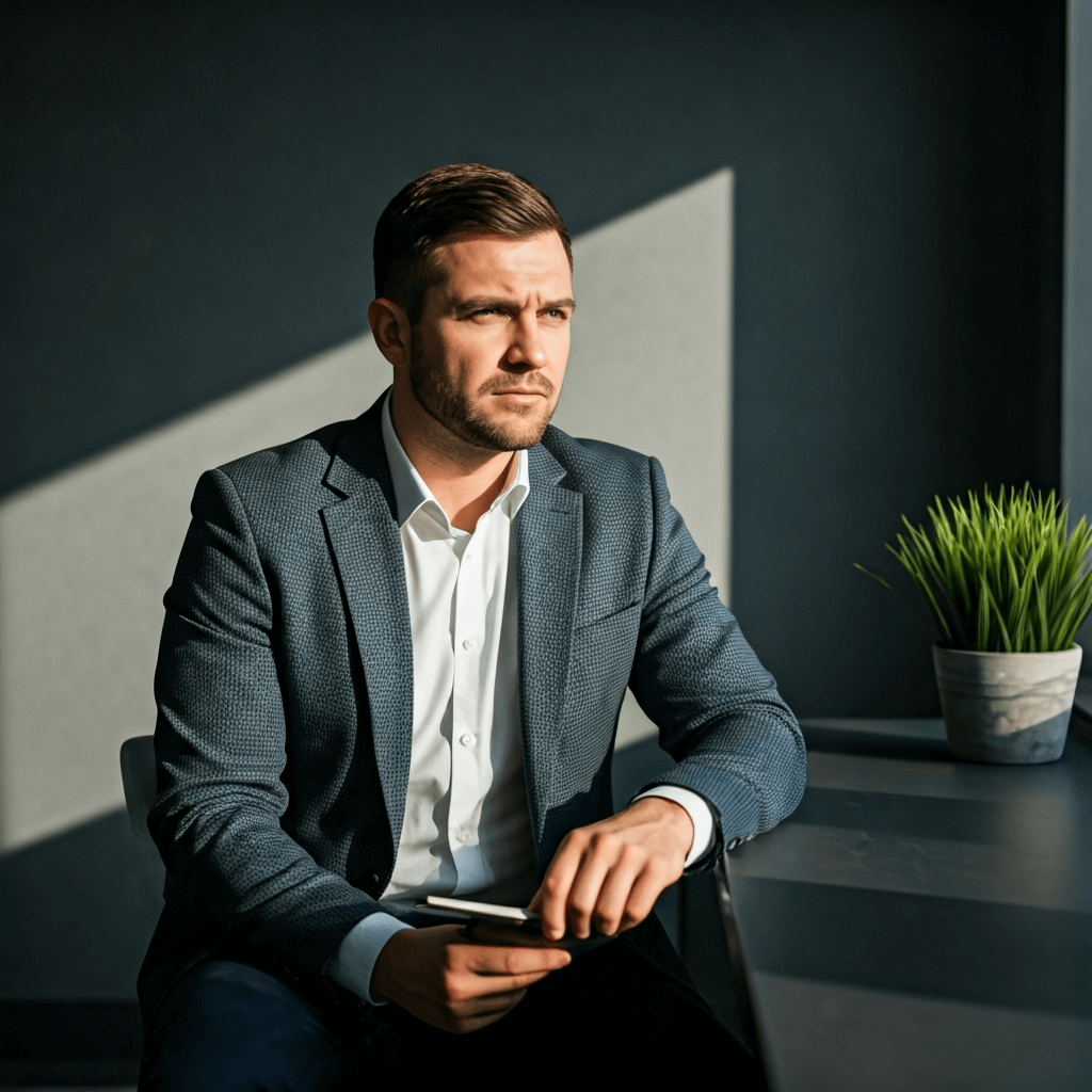 angst vor dem scheitern mann im Anzug