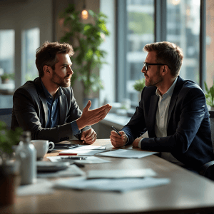 Beratung vor Gruendung gluehbirne und Hand 