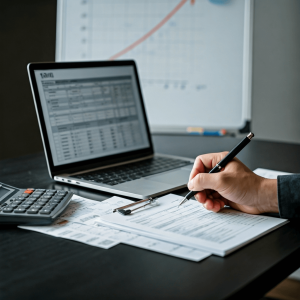 Steuerarten Graph Stift Hand