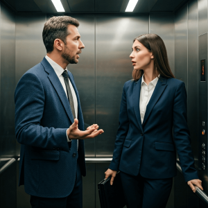 Elevator Pitch 2 Menschen Aufzug