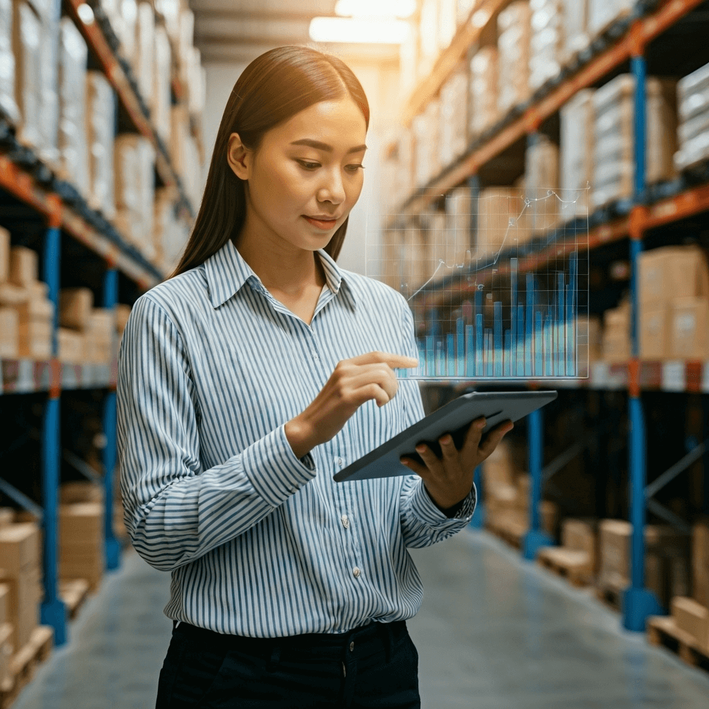 lagerbestand-wichtig Lagerbestand Frau mit Klemmbrett