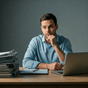 Mitarbeiter einstellen zwei Leute blau 